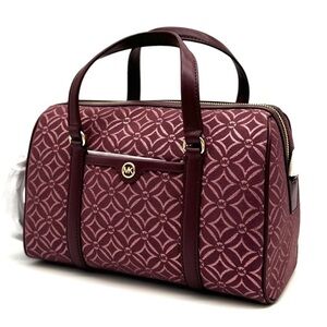 Michael Kors Medium Travel Duffle Satchel Bag Ox Blood Multi